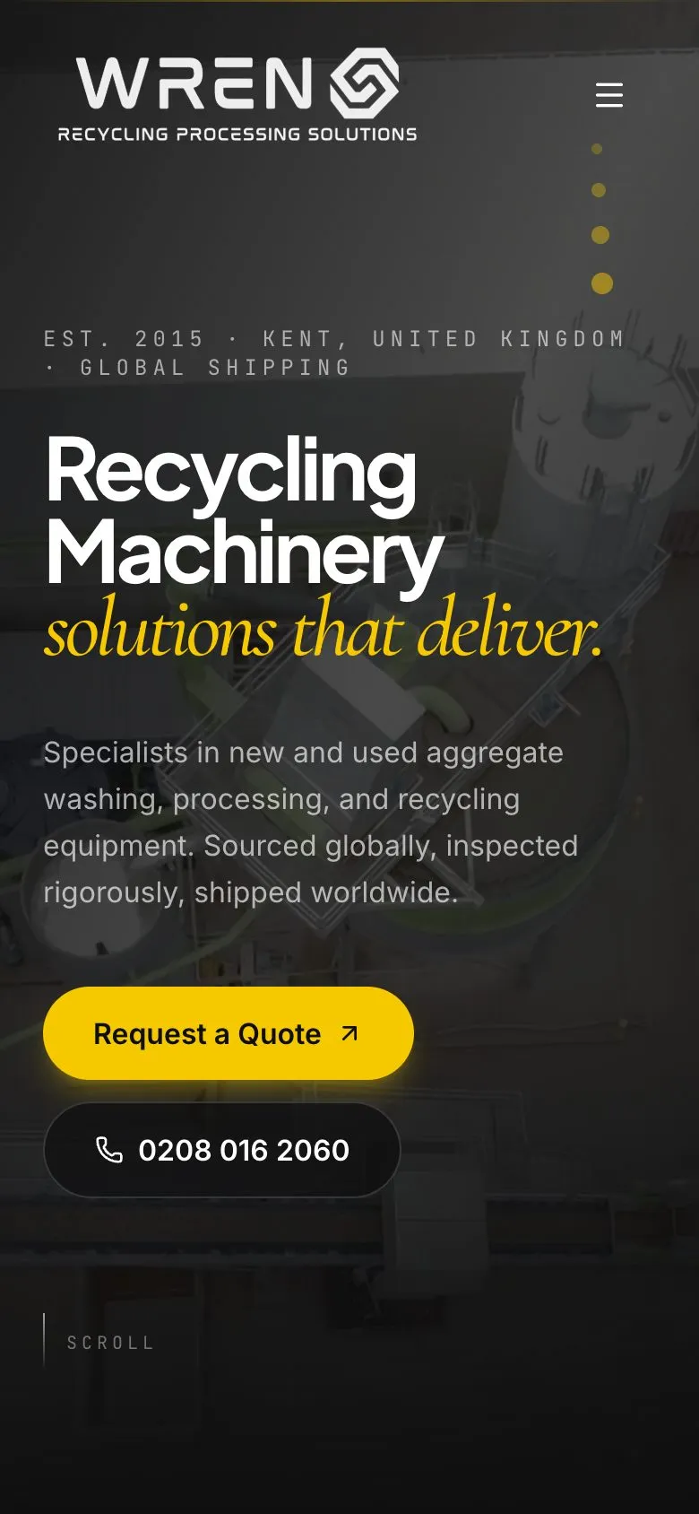Wren Commercials website on a phone